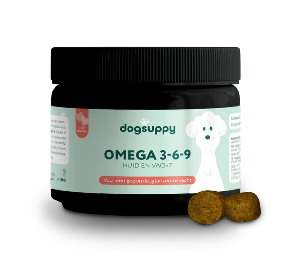 Dog Suppy Huid & Vacht Supplement – Omega 3-6-9 - 60 Snoepjes
