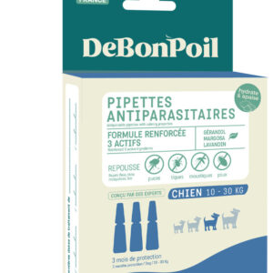 DeBonPoil Vlooien- en Tekenpipetten voor Honden 10-30 kg – 3 Pipetten